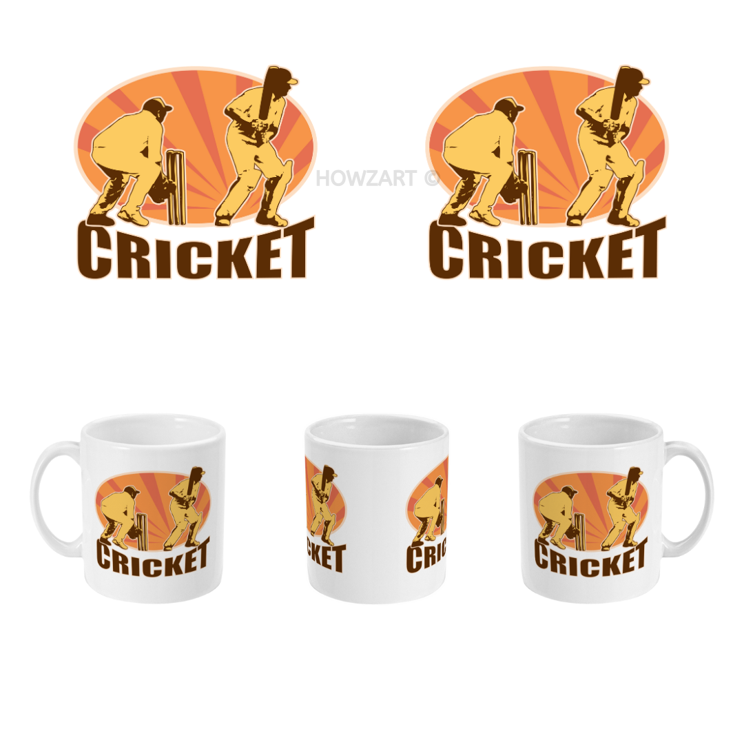 Retro Design Cricket Mug