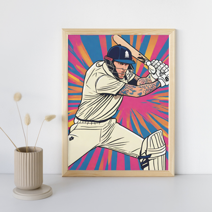 Ben Stokes Batting | Pop Art Poster