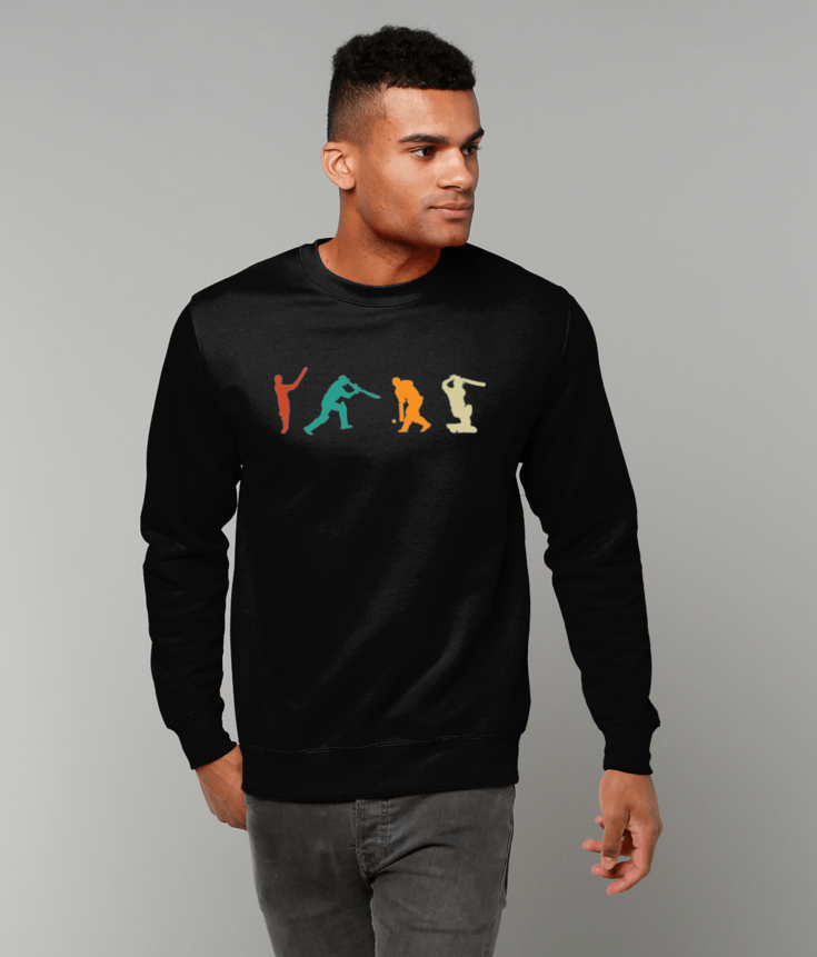 Retro Batters Cricket Unisex Sweatshirt