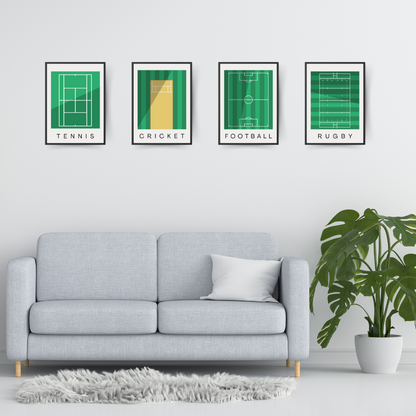 Cricket Pitch Wall Art | Contemporary Minimalist Poster