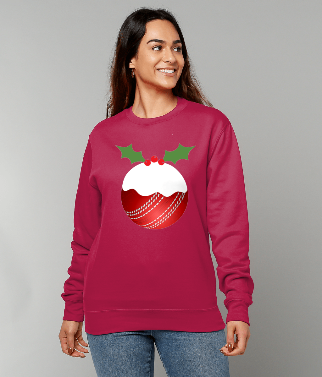 Cricket Ball Christmas Pudding Sweater | Adults | Unisex