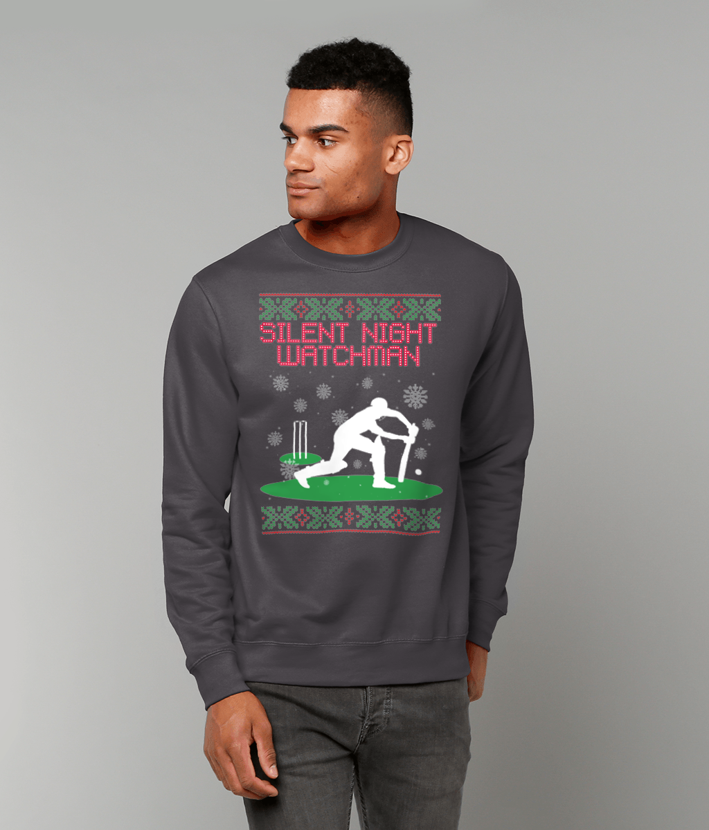 Silent Night Watchman Christmas Cricket Sweater