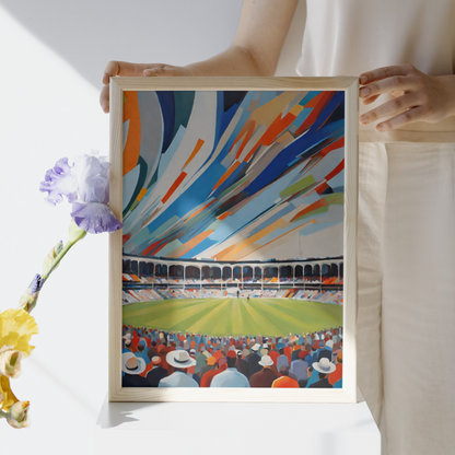 Abstract Colourful Cricket Stadium Art Print