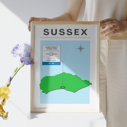 Sussex County Cricket Poster