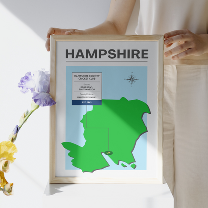 Hampshire County Cricket Poster