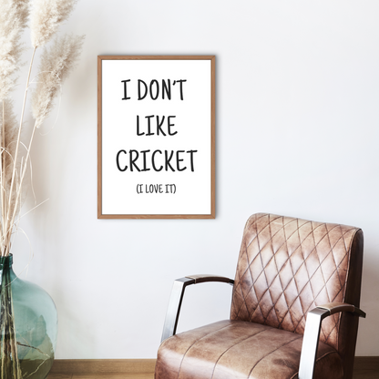 I Don't Like Cricket, I Love It | Large Text