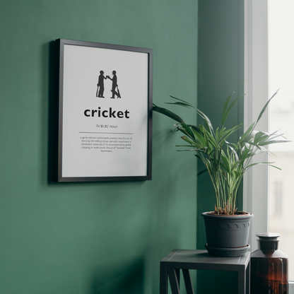 Humorous Cricket Definition Wall Print | Modern With Cricketers