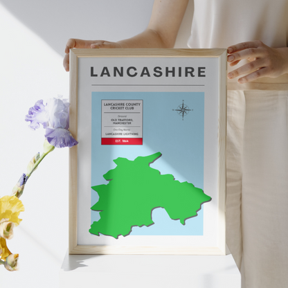 Lancashire County Cricket Poster