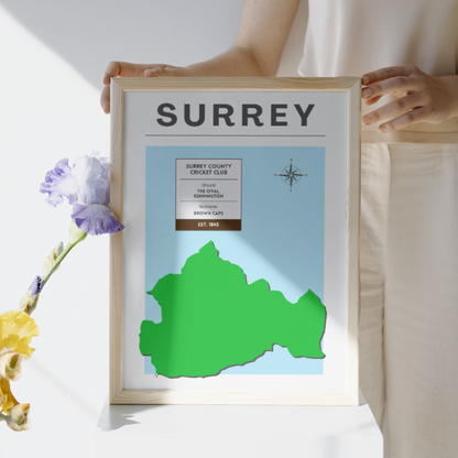 Surrey County Cricket Poster