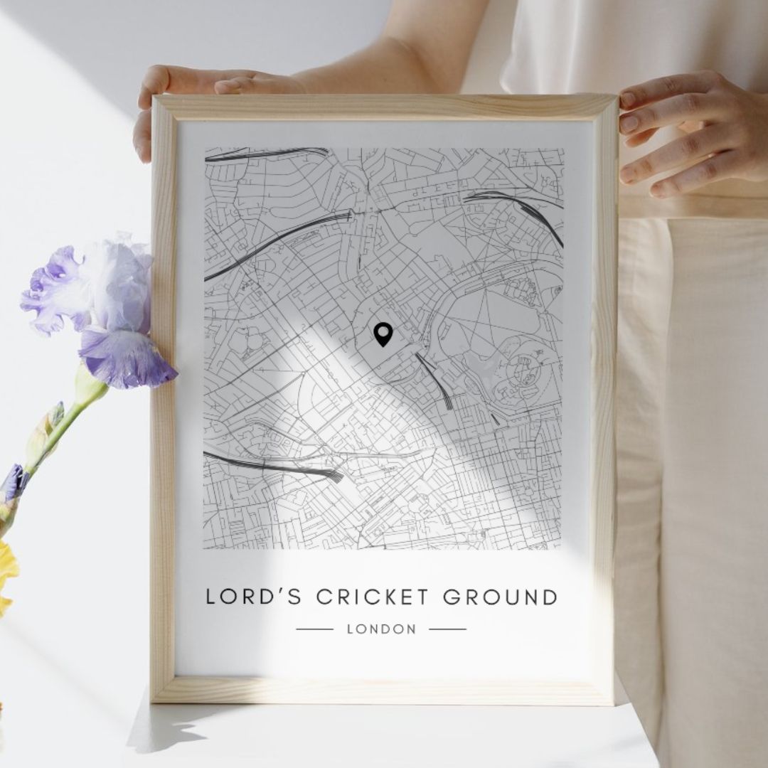 Lord's  Cricket Ground Map Wall Print