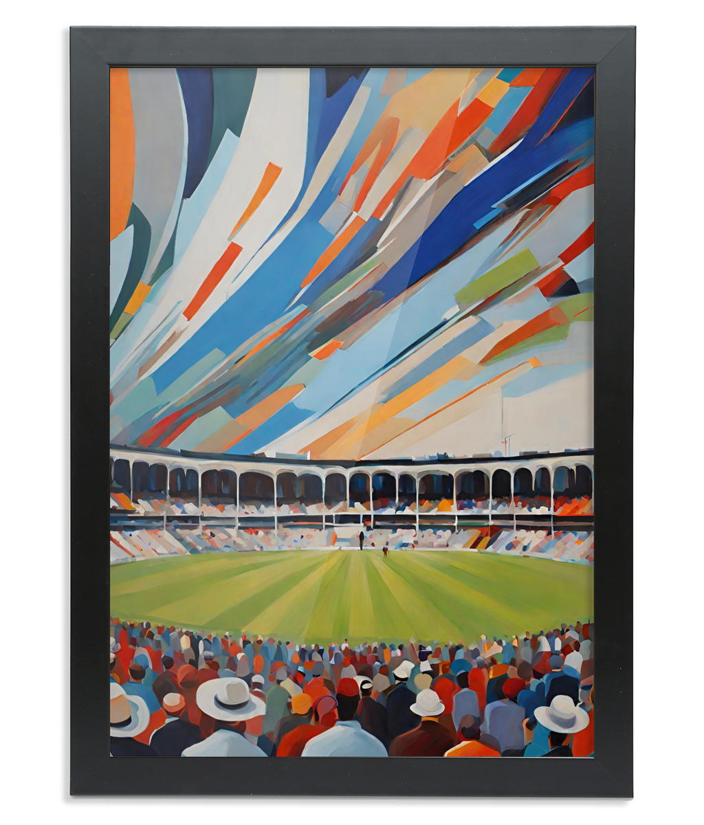 Abstract Colourful Cricket Stadium Art Print