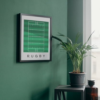 Rugby Pitch Wall Art | Contemporary Minimalist Poster