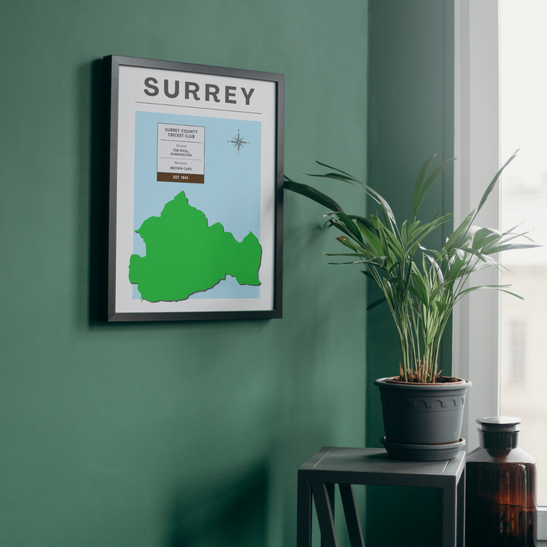 Surrey County Cricket Poster