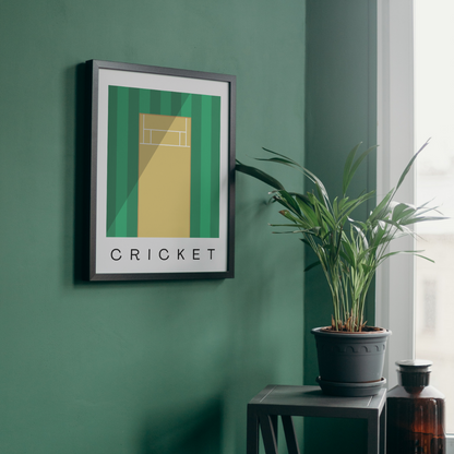 Cricket Pitch Wall Art | Contemporary Minimalist Poster