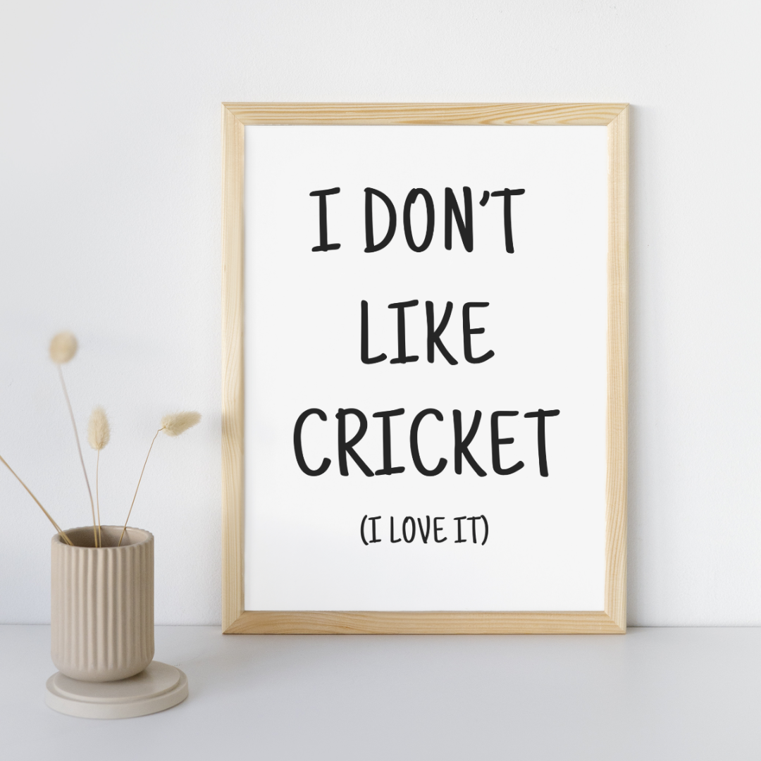 I Don't Like Cricket, I Love It | Large Text