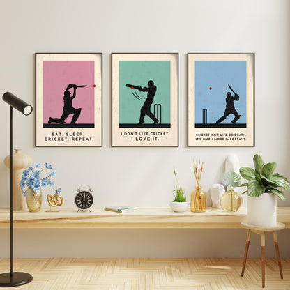 'Keep Calm and Play Cricket' Stylish Cricket Art Print