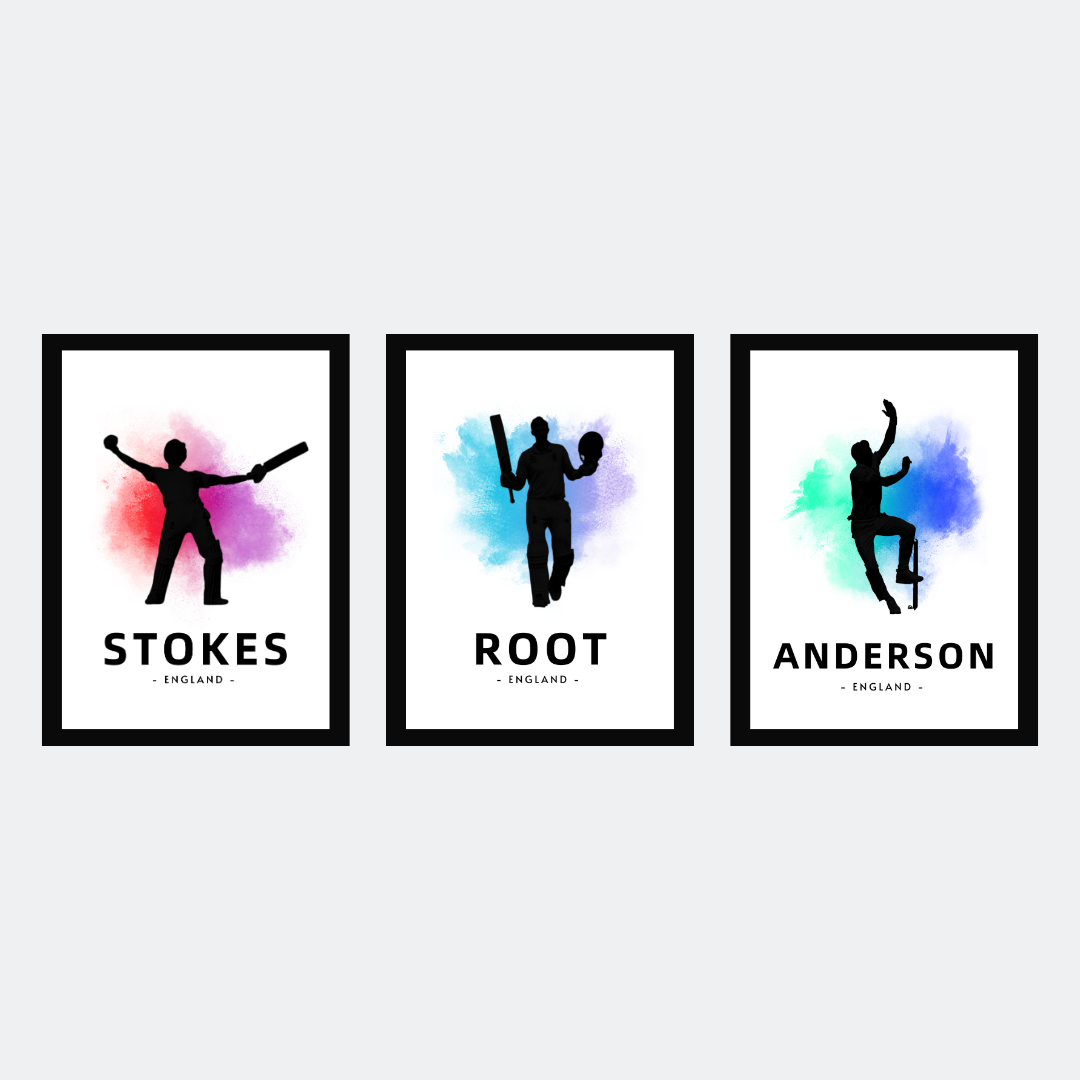 Ben Stokes Watercolour Splash Print | Cricket Legends A4