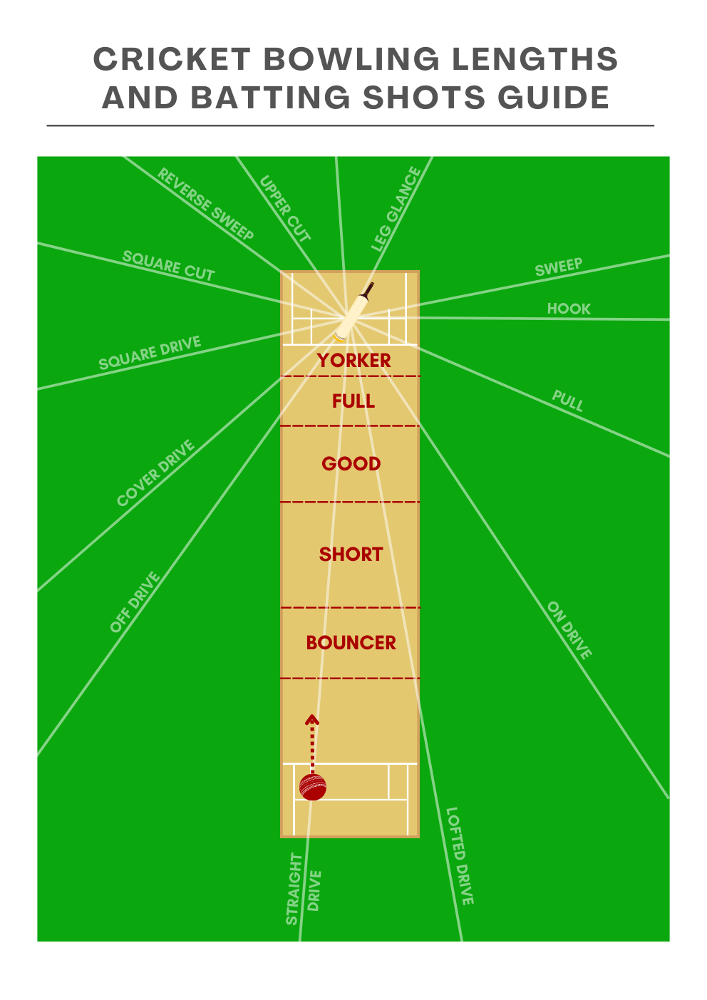 Bowling Lengths and Batting Shots Print