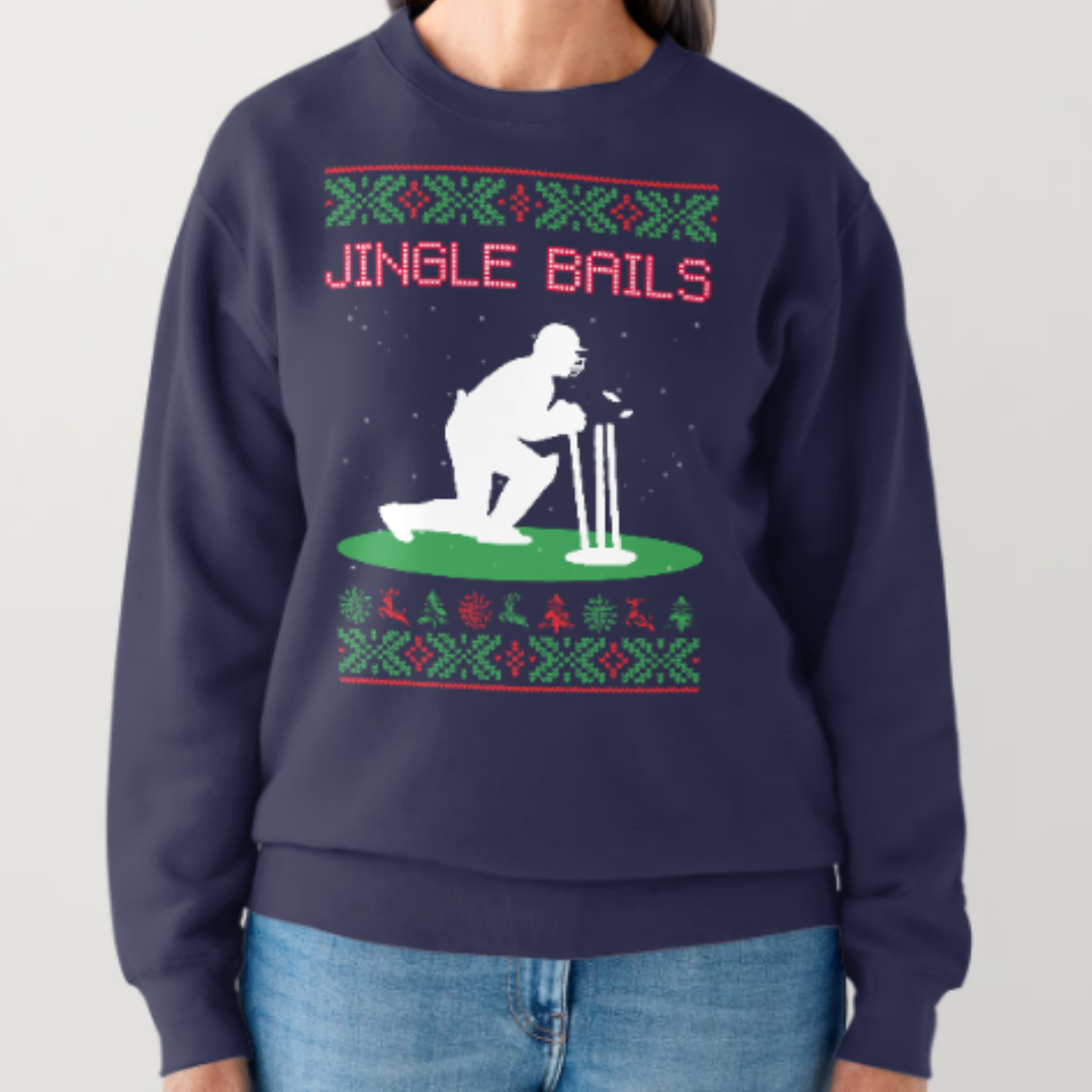 Jingle Bails Cricket Christmas Sweater | Adults | Unisex