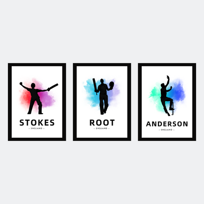 Joe Root Watercolour Splash Print | Cricket Legends A4