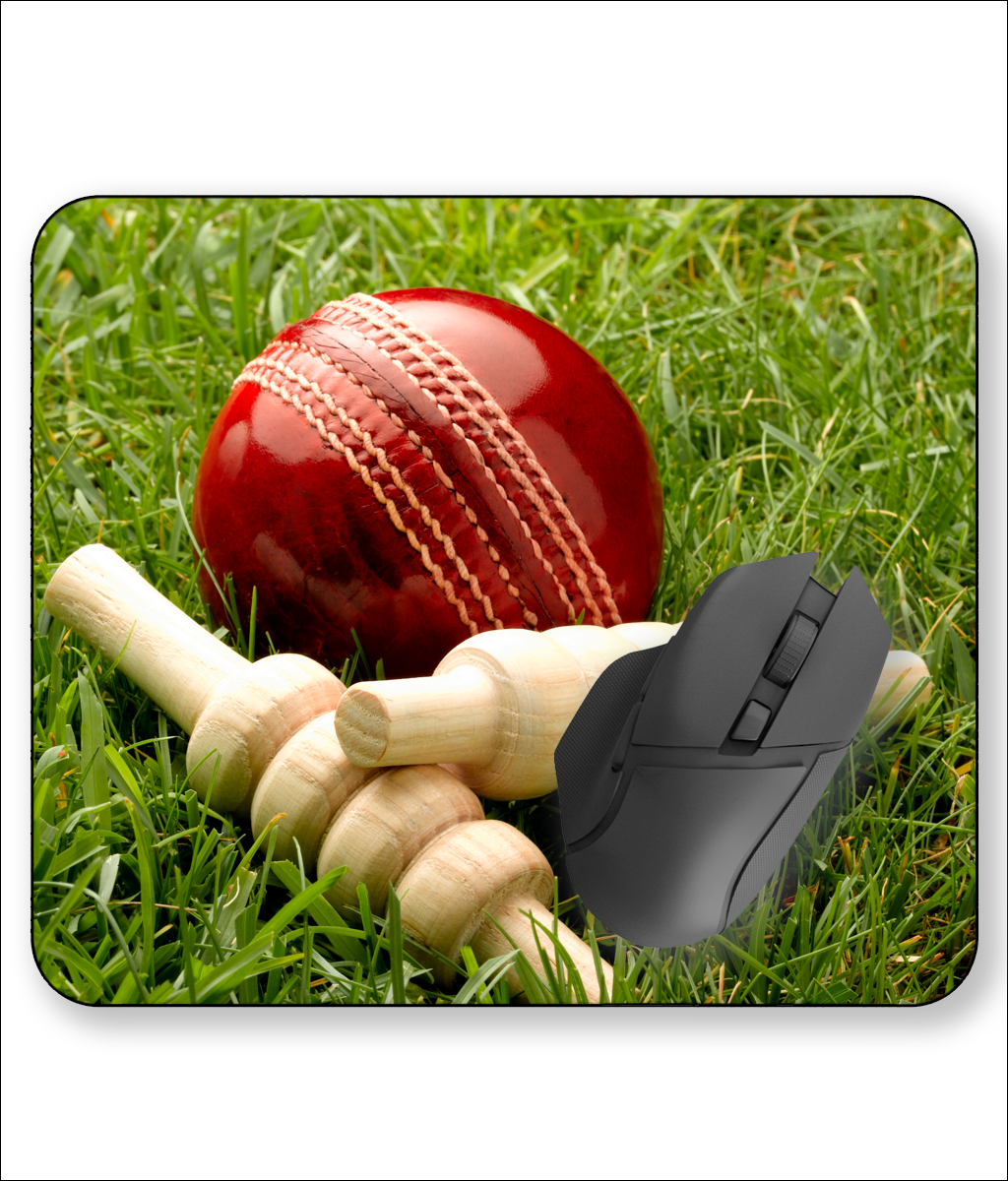 Cricket Ball and Bails Image Mouse Mat