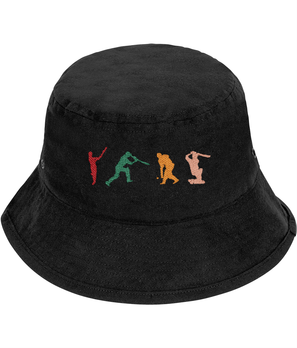 Embroidered Cricket Bucket Hat