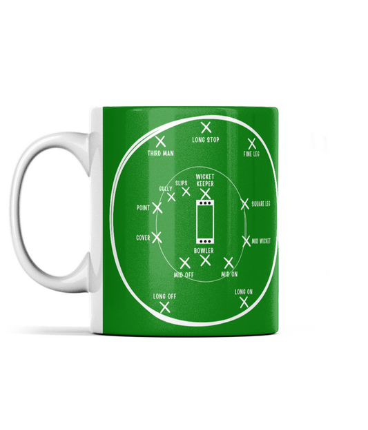 Cricket Fielding Positions Mug Green