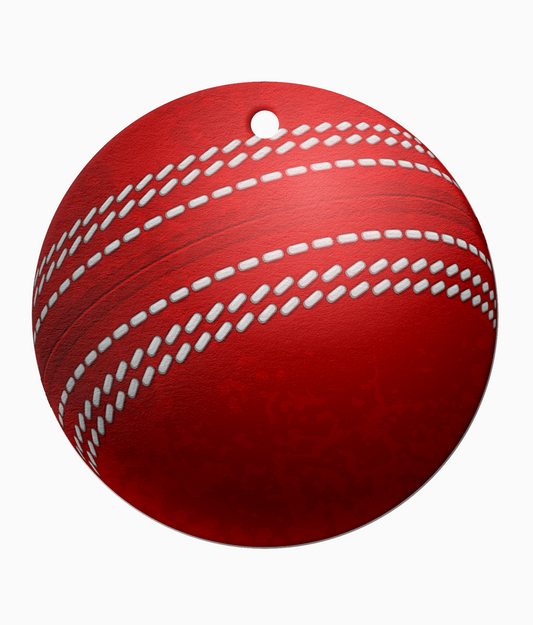 Cricket Ball Ceramic Christmas Ornament