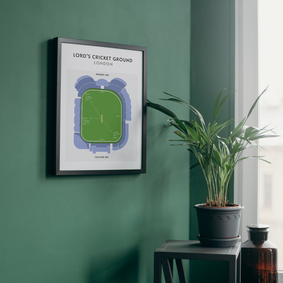 Modern Lord's Cricket Ground Technical Layout Wall Print