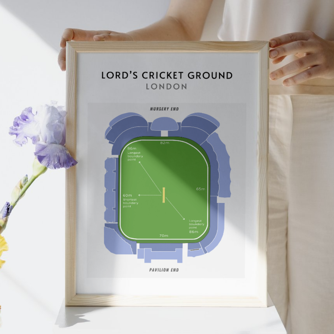 Modern Lord's Cricket Ground Technical Layout Wall Print