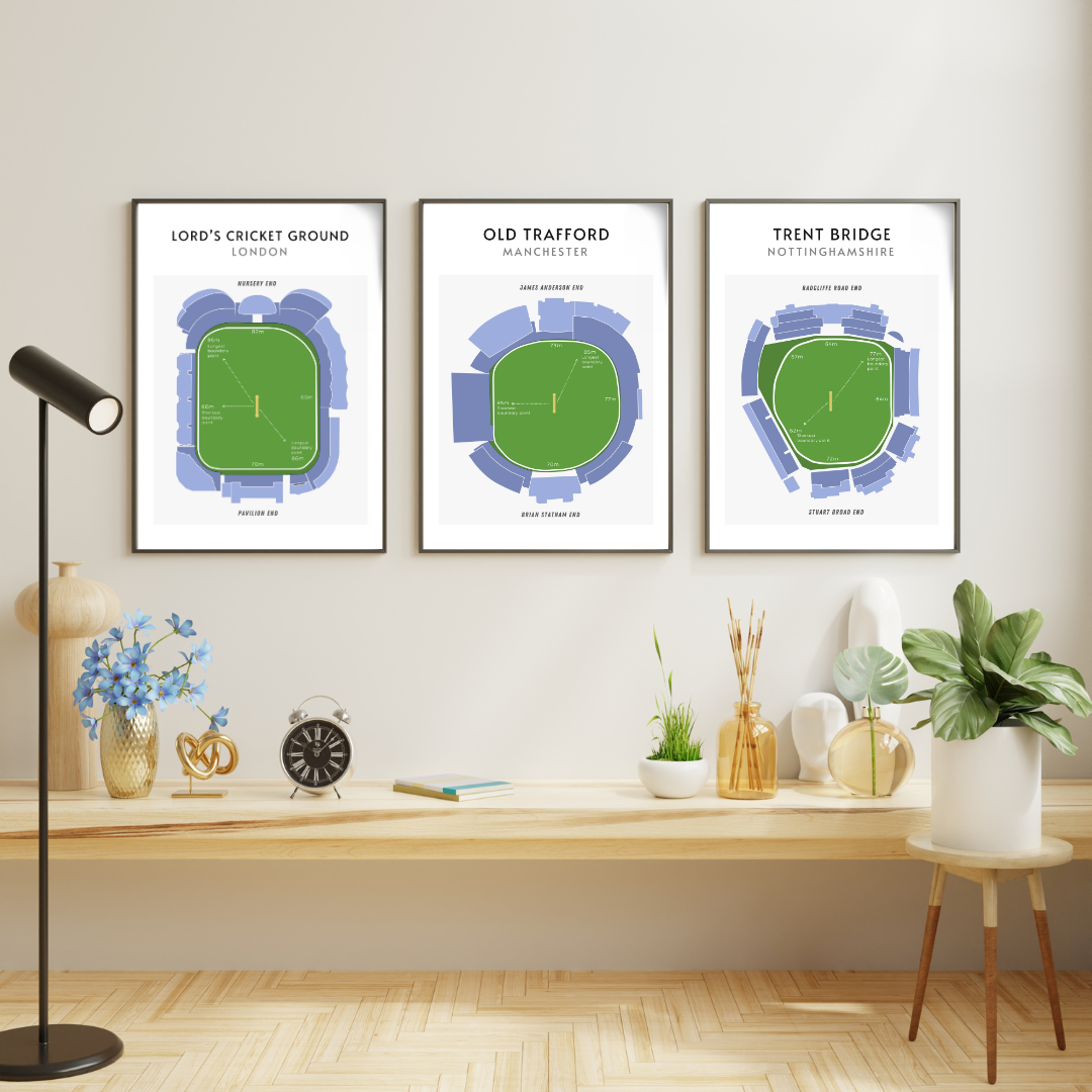 Modern Lord's Cricket Ground Technical Layout Wall Print