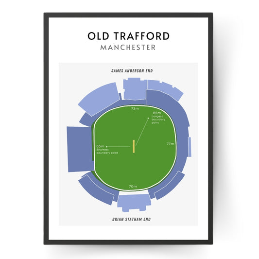 Modern Old Trafford Cricket Ground Technical Layout Wall Print