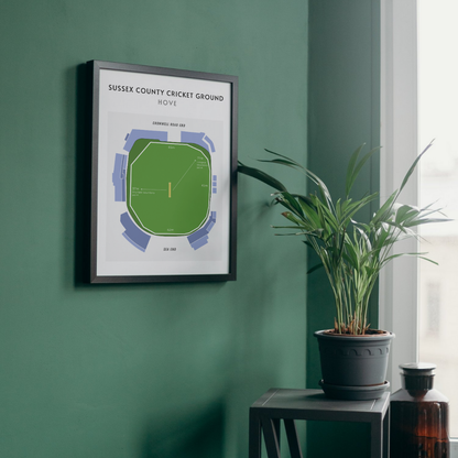 Modern Sussex County Cricket Ground Technical Layout Wall Print