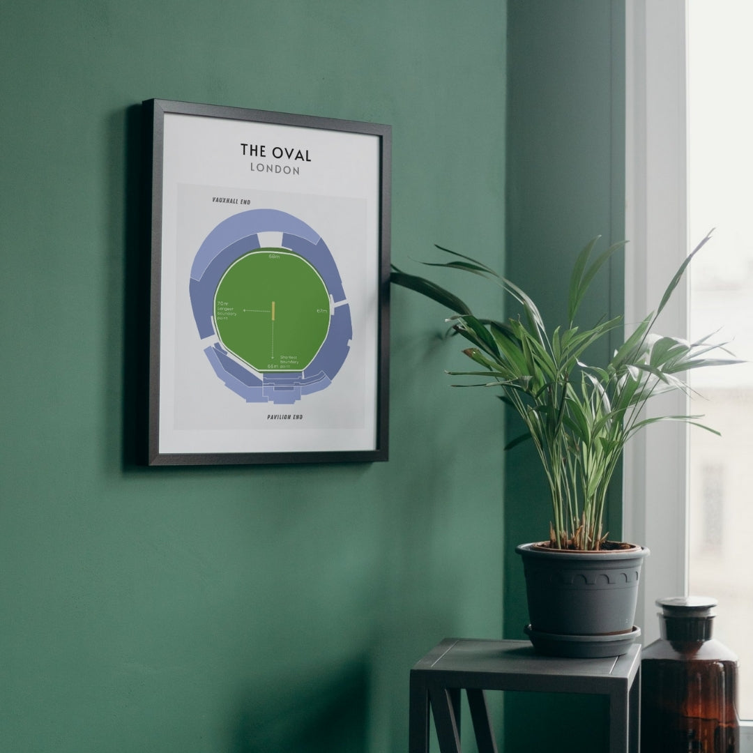 Modern The Oval Cricket Ground Technical Layout Wall Print