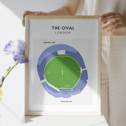 Modern The Oval Cricket Ground Technical Layout Wall Print