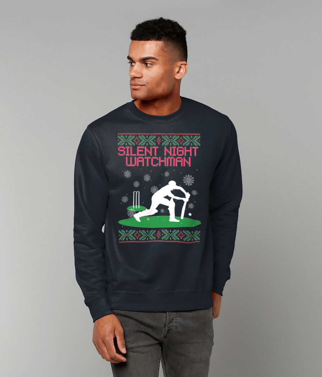 Silent Night Watchman Christmas Cricket Sweater