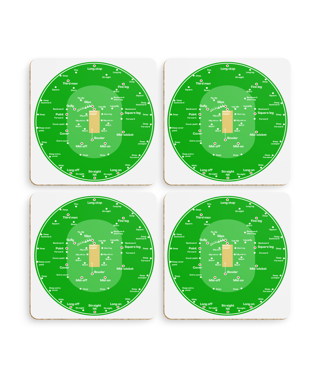 Cricket Fielding Positions Coasters