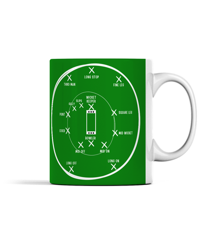 Cricket Fielding Positions Mug Green