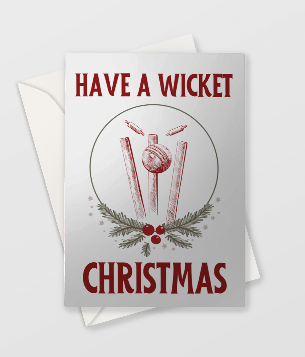 Have a Wicket Christmas Cricket Christmas Card