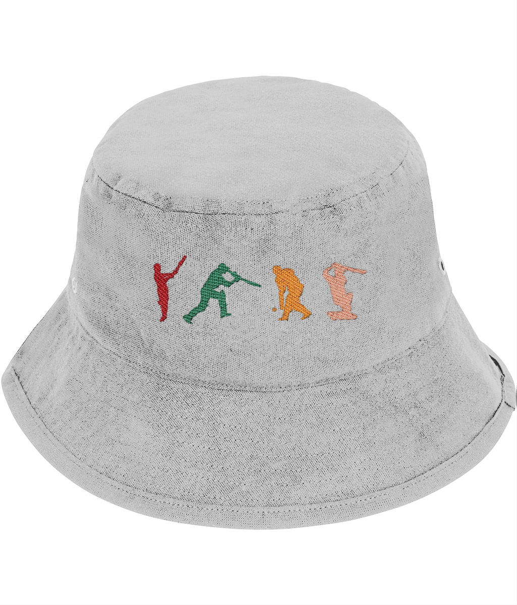 Embroidered Cricket Bucket Hat