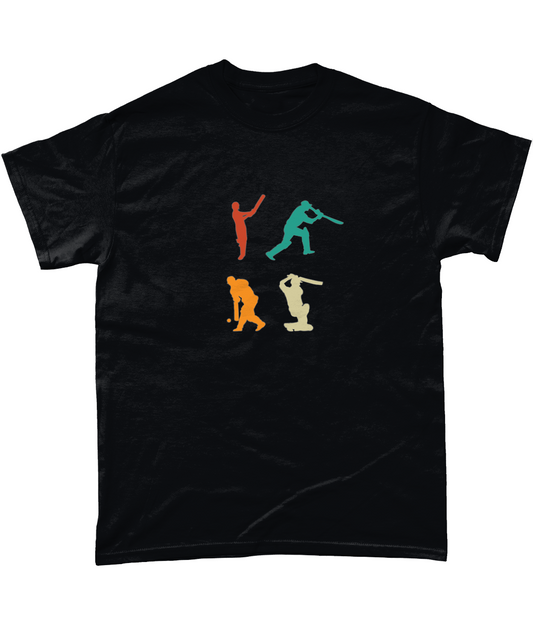 Retro Cricket Batters 2x2 Unisex T-Shirt