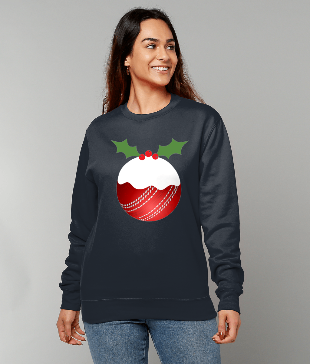 Cricket Ball Christmas Pudding Sweater | Adults | Unisex