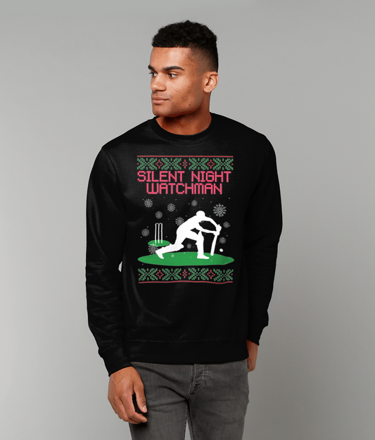 Silent Night Watchman Christmas Cricket Sweater