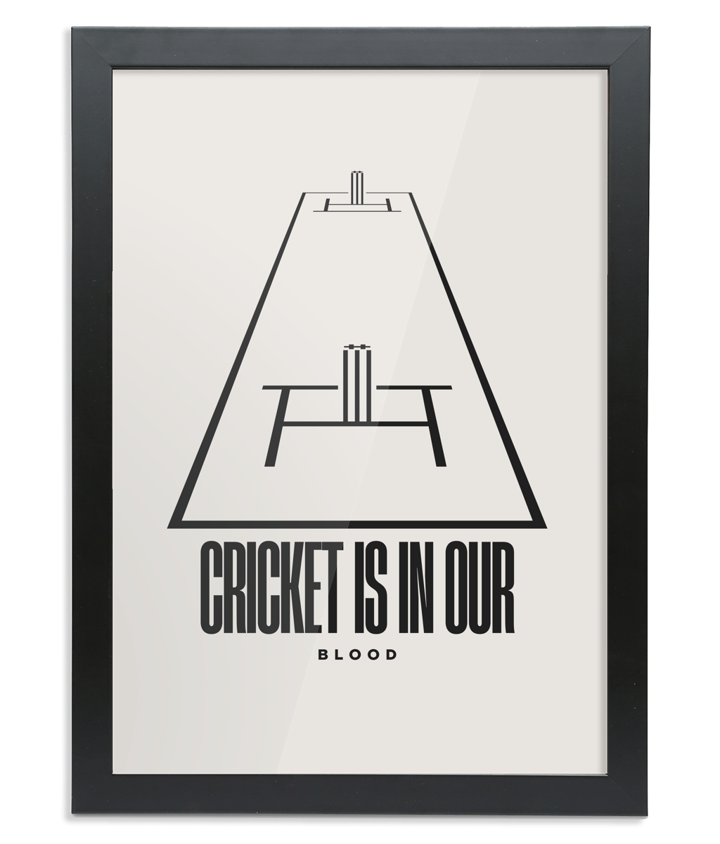 Cricket Wicket, Cricket Is In Our Blood Modern Wall Print