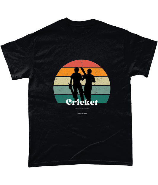 Retro Cricket Black Unisex T-Shirt