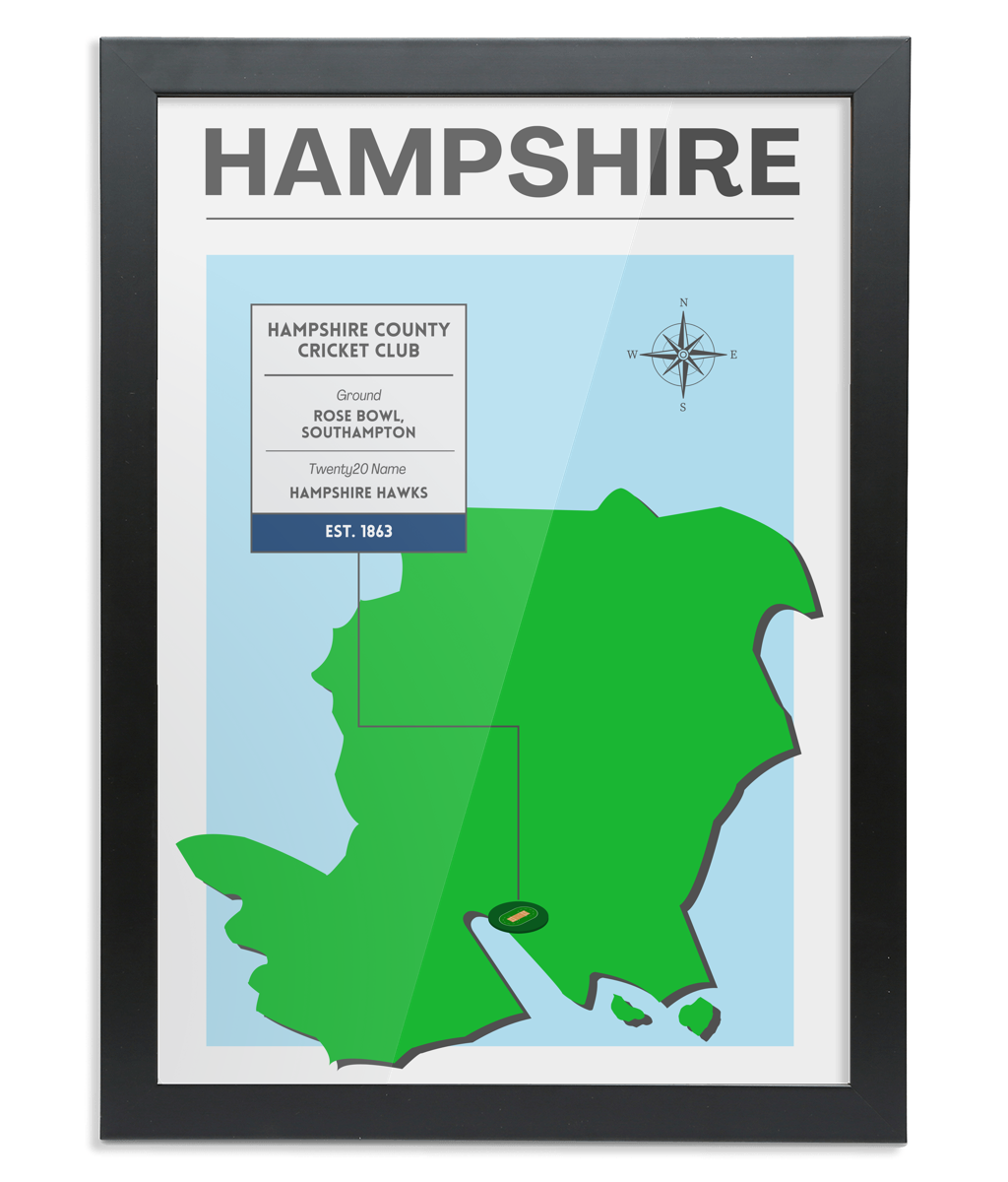 Hampshire County Cricket Poster